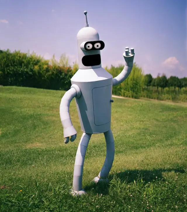 Picture of animated white robot 