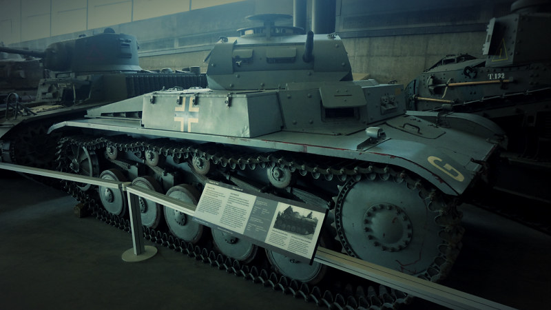 picture of a panzer tank in a museum 