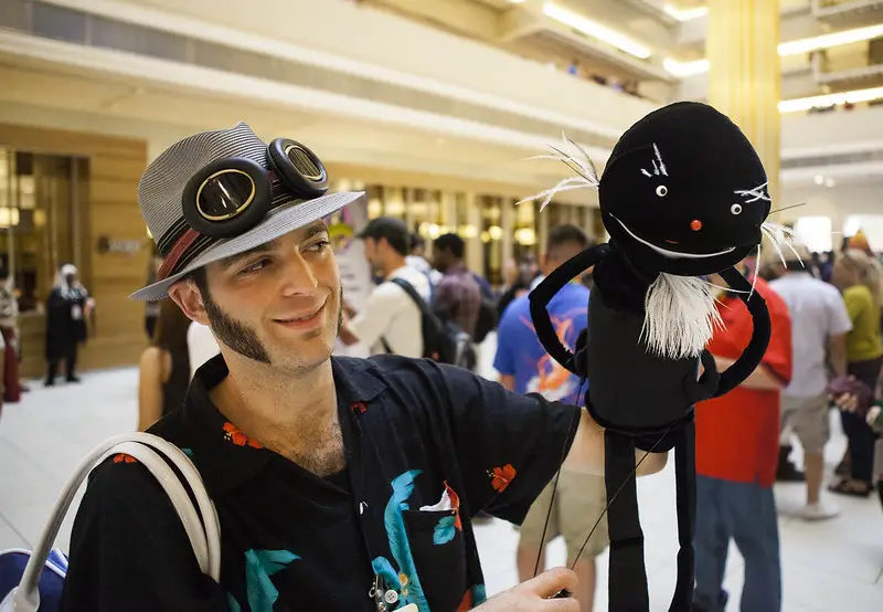 Picture of a person with a puppet