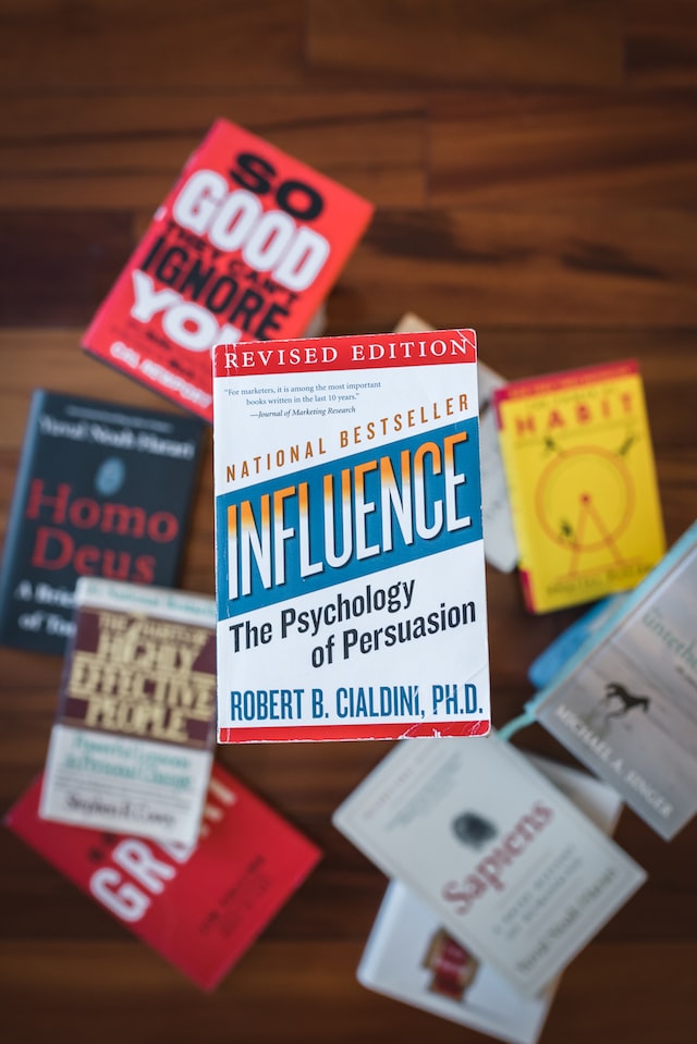 picture of a book with the title " INFLUENCE - The phycology of persuasion" 