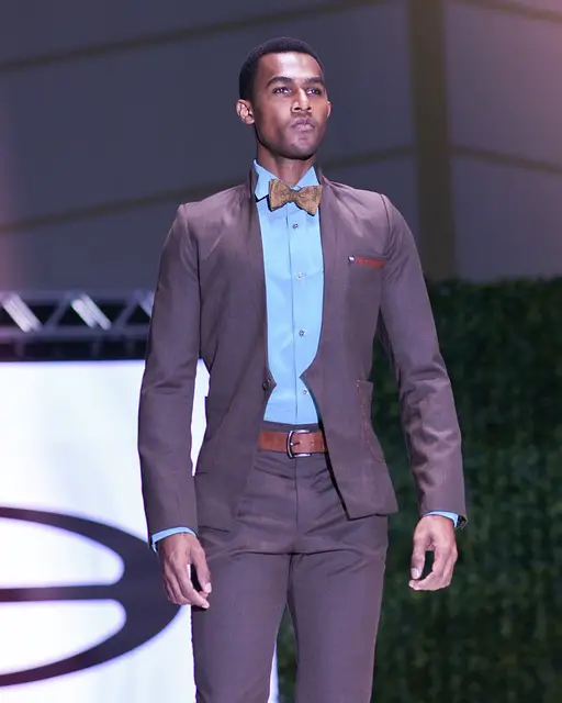 Picture of a male model on the runway