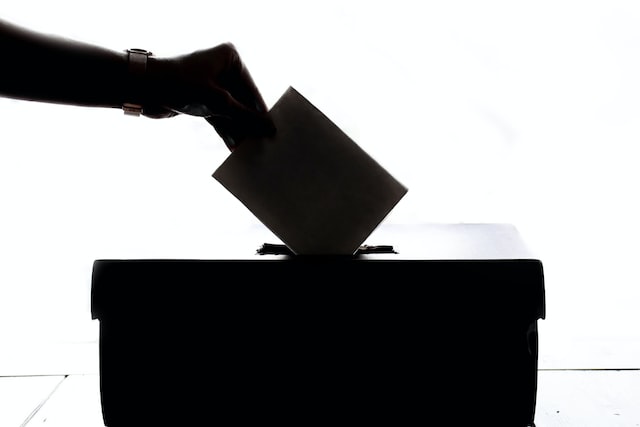 Picture of a silhouette casting a vote 