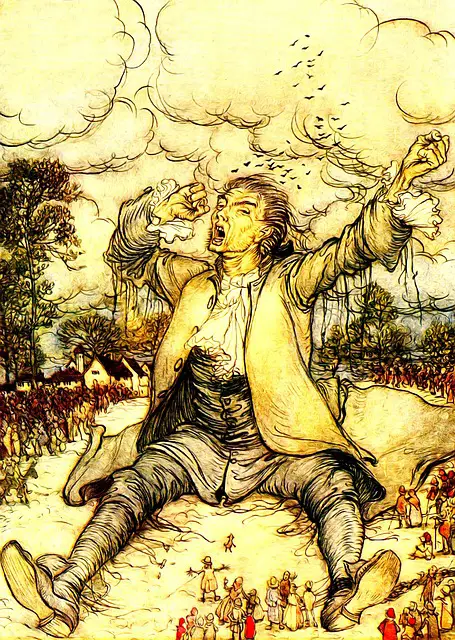 Picture of Gulliver from the book "Gullivers Travels" 
