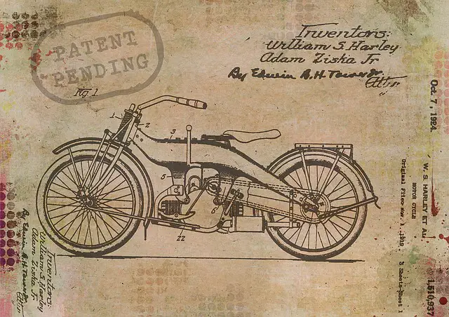 picture of a Harly Davidson motorcycles patent request