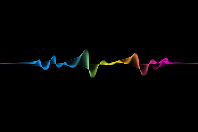Picture of a colorful representation of a heart rhythm 