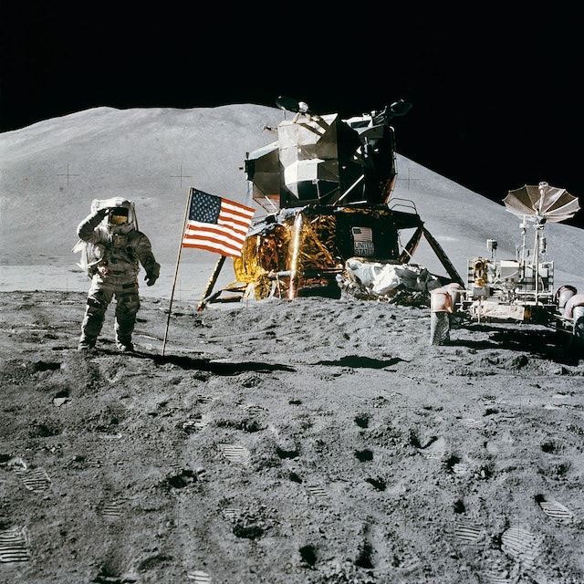 picture of an astronaut on the moon