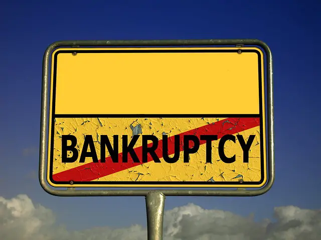 picture of a sign board displaying the word "Bankruptcy"
