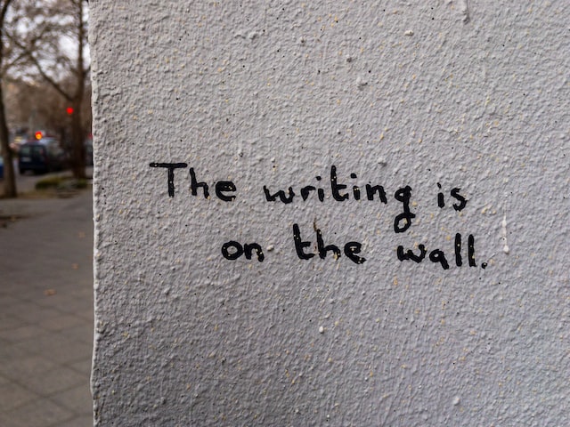 Picture of some text written on a wall