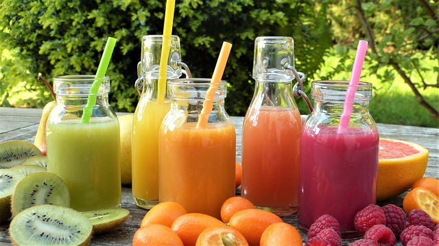 Picture of some non carbonated drinks ( smoothies)