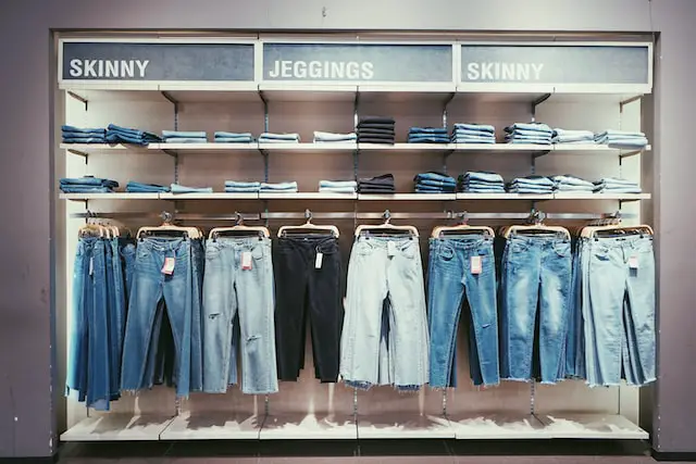 Picture of different types of jeans