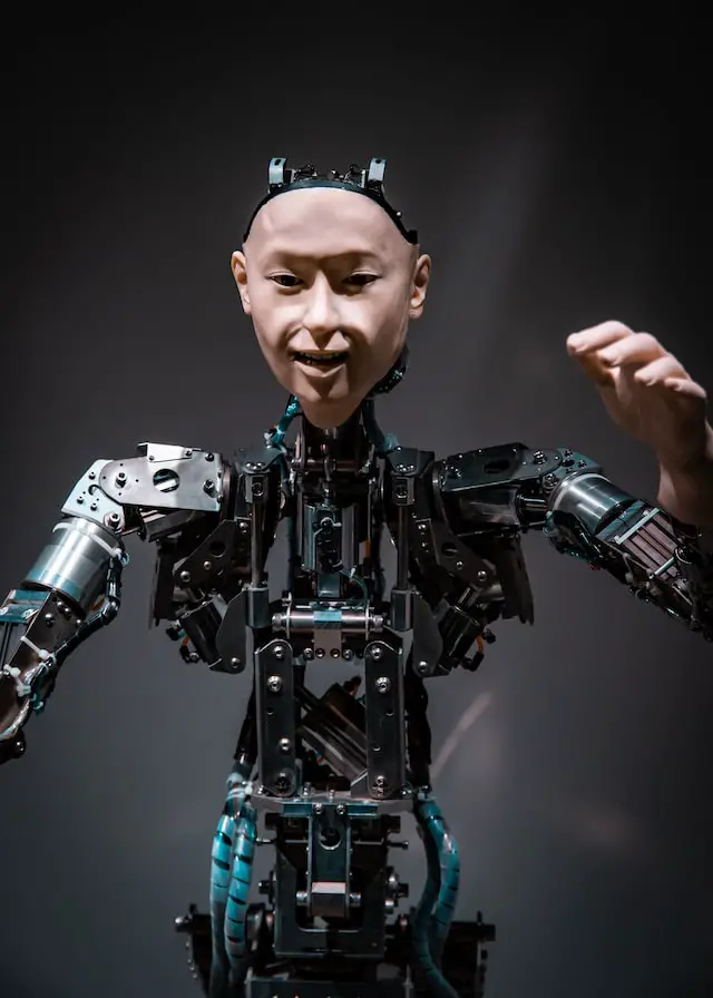 Picture of a robot with a human face