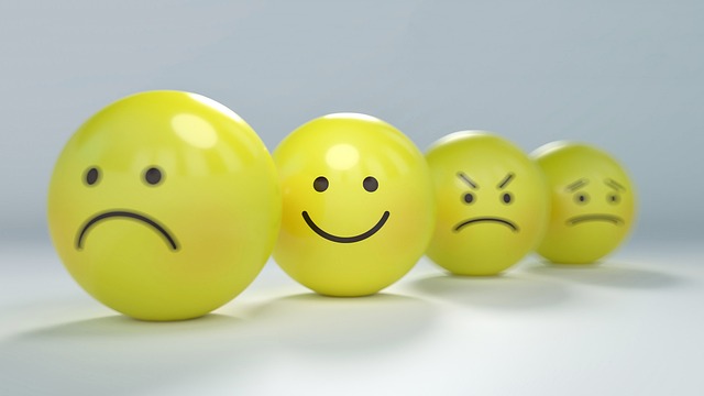 Picture of four balls representing different moods