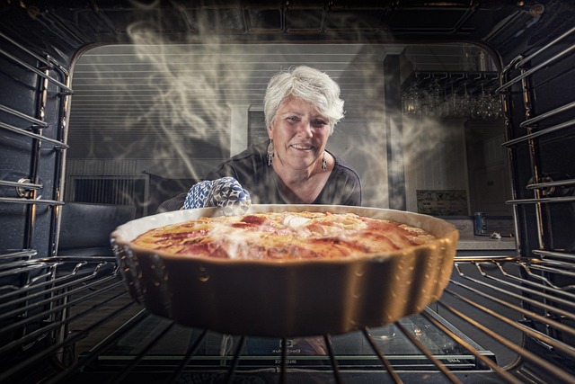 Picture of a person baking an apple pie
