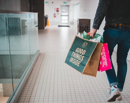 Picture of man with lots of shopping