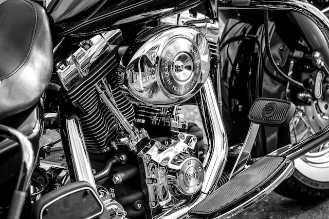 Picture of chrome plating on a motor cycle 