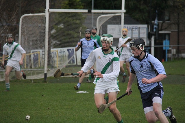 Picture of players playing hurling 
