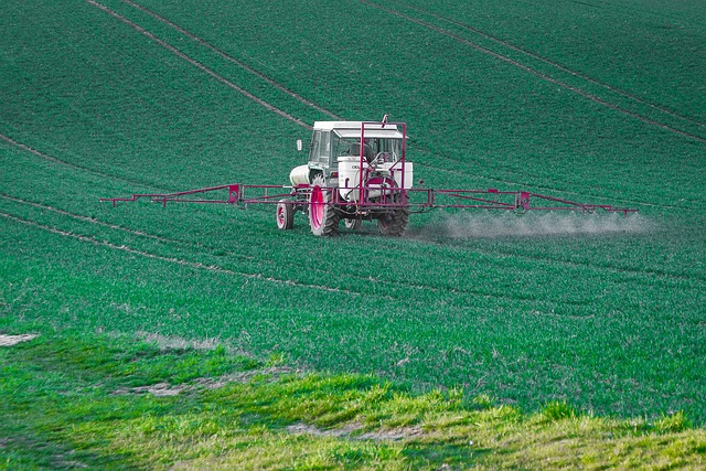 Picture of pesticide being sprayed on crops