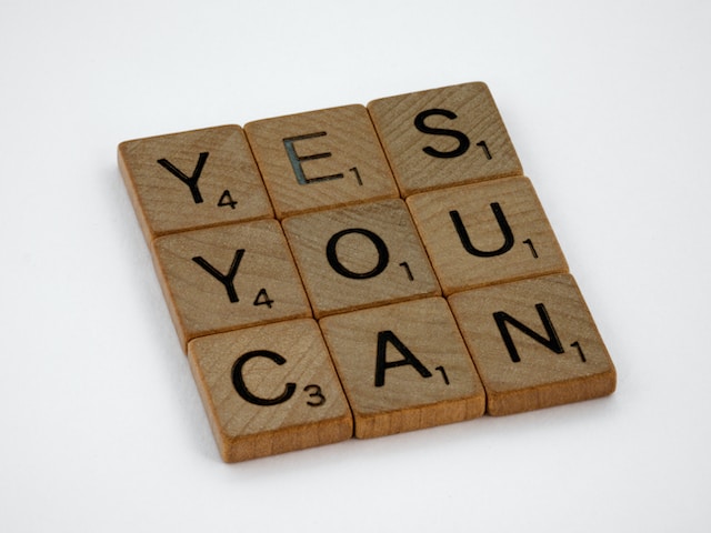 Picture of a the words " Yes you can"