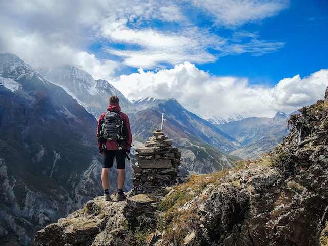 Picture of a man  trekking