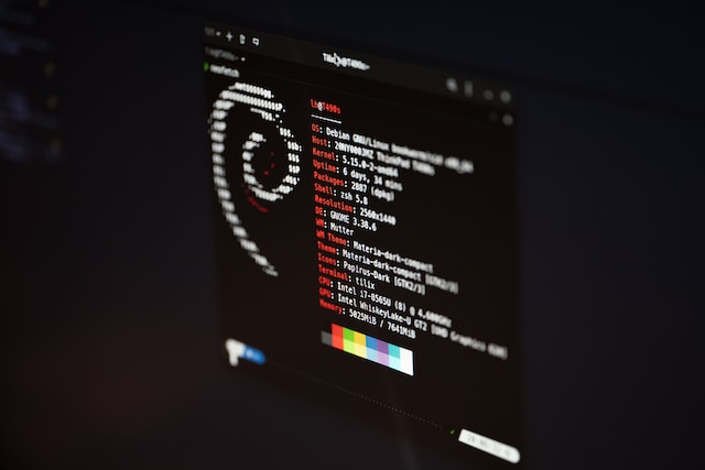 picture of a computer screen using a debian based linux system
