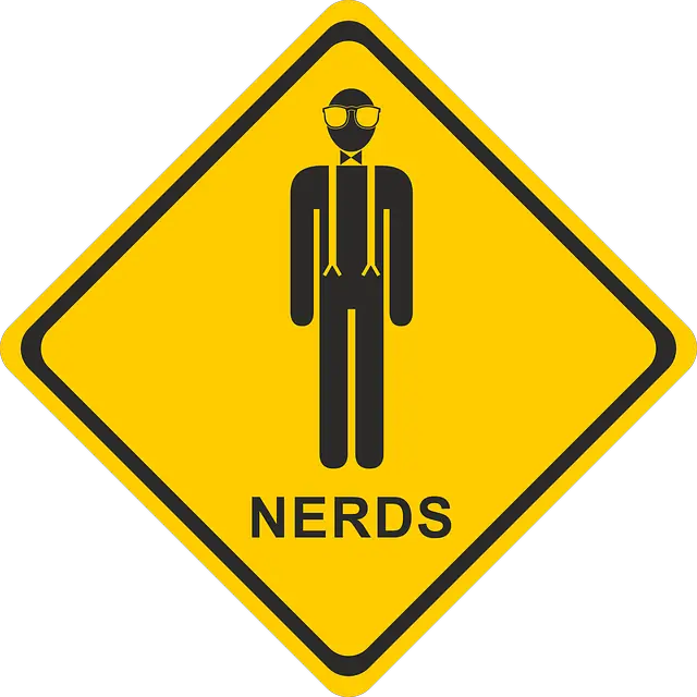 picture of a board with a sign for "Nerd"