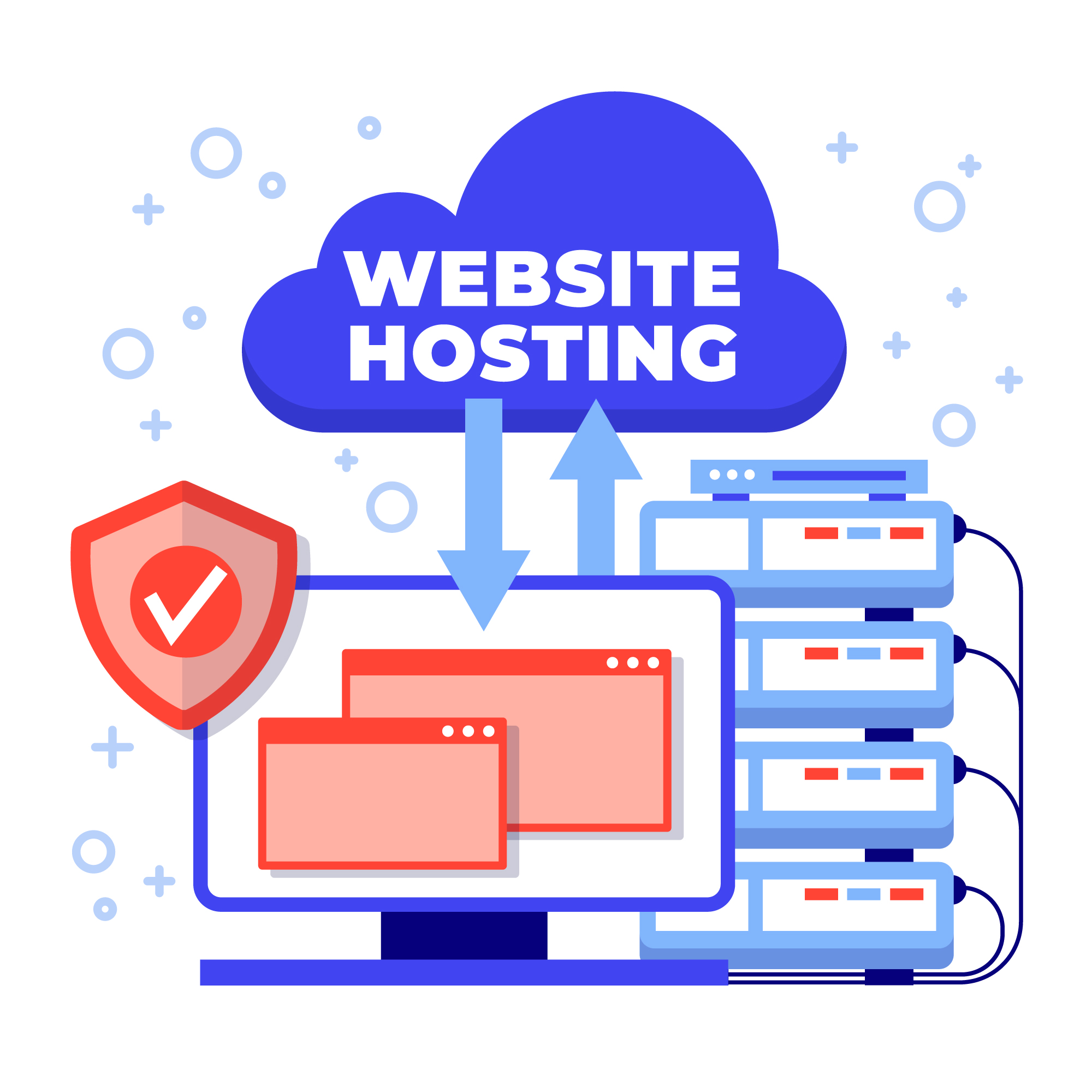 picture of a image showing server-side web hosting