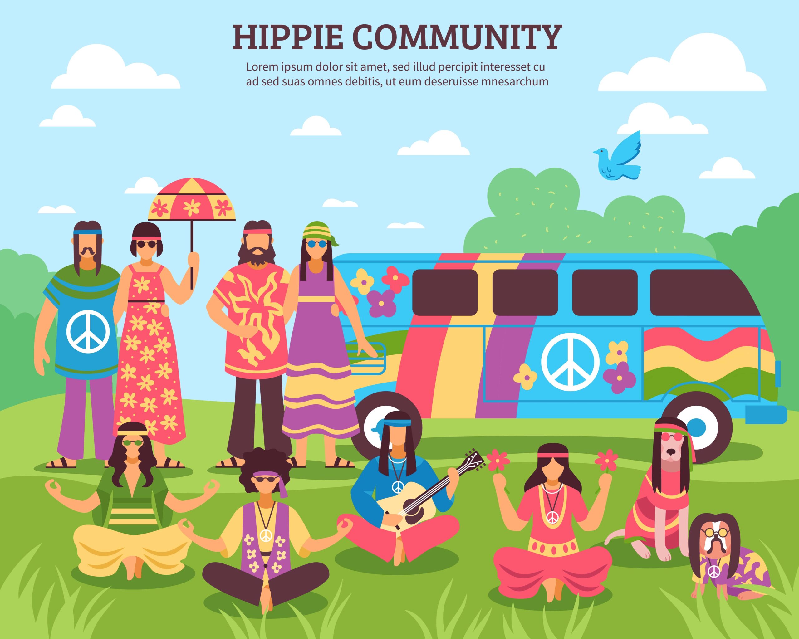 picture of a hippie community 