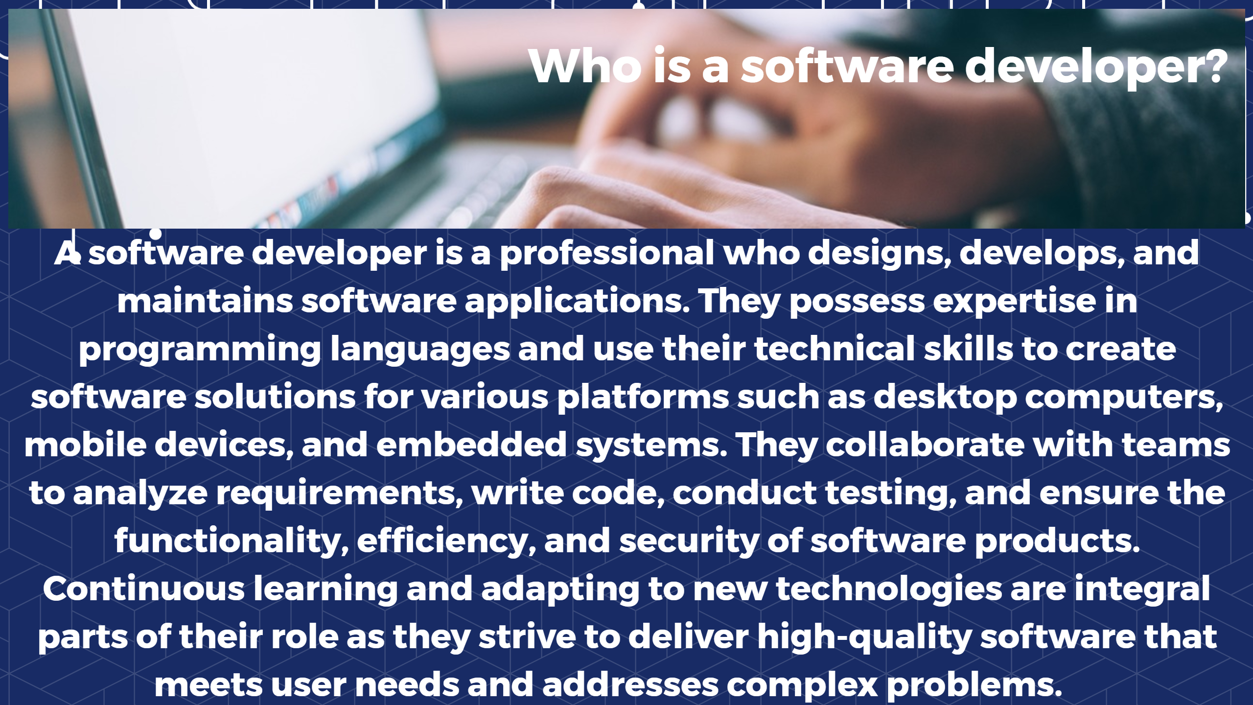 picture of who is a software developer