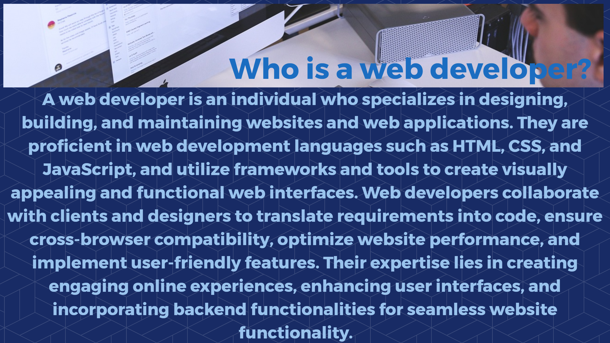 picture of who is a web developer