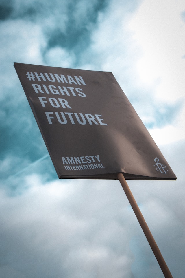 picture of a poster with the words "Human rights for future"