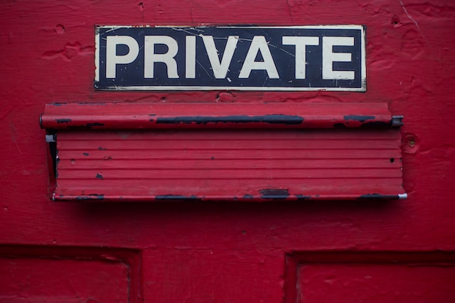 picture of a board with the words "private"
