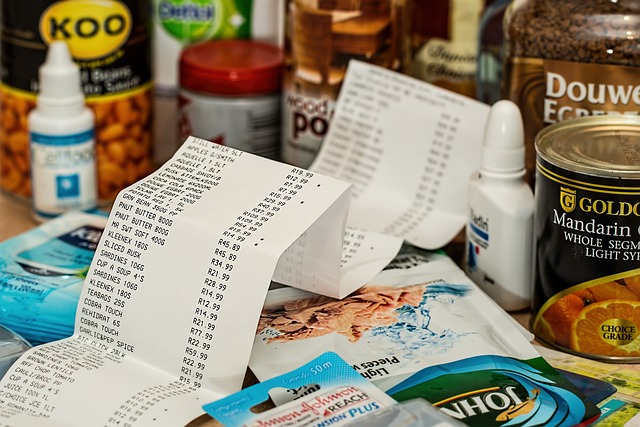 picture of a bill for groceries 