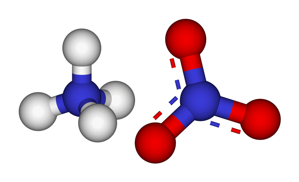 picture of the molecular structure of ammonium nitrate 