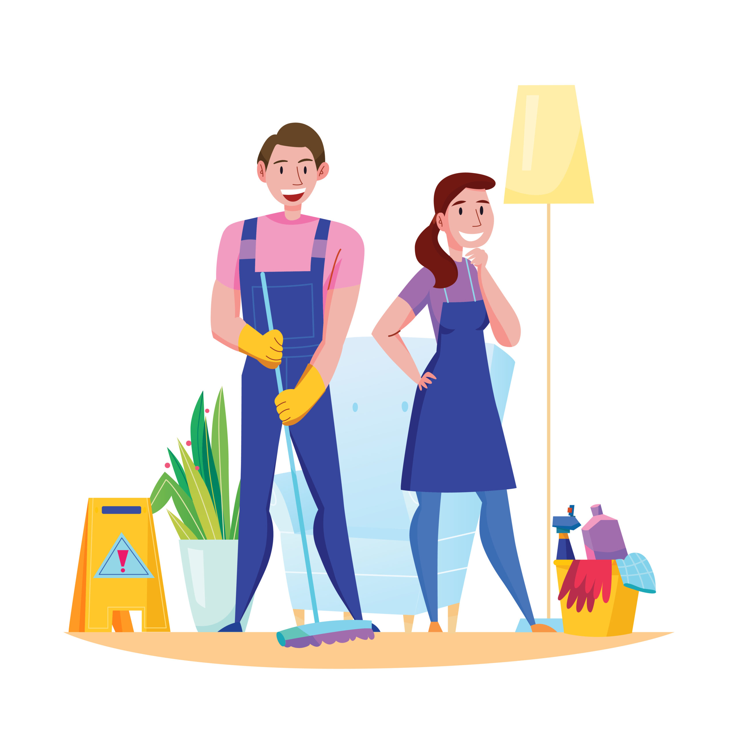 picture of a couple doing household chores 