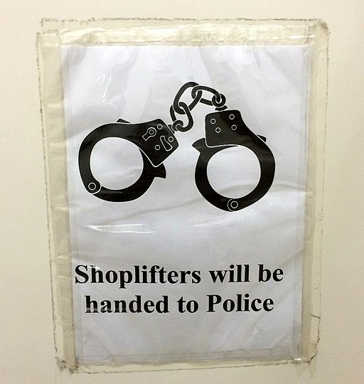 picture of a shoplifting notice 