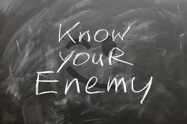 picture with the words "Know your enemy"
