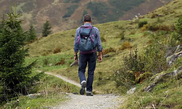 picture of a man hiking 