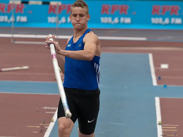 picture of a person pole vaulting which is a field event 