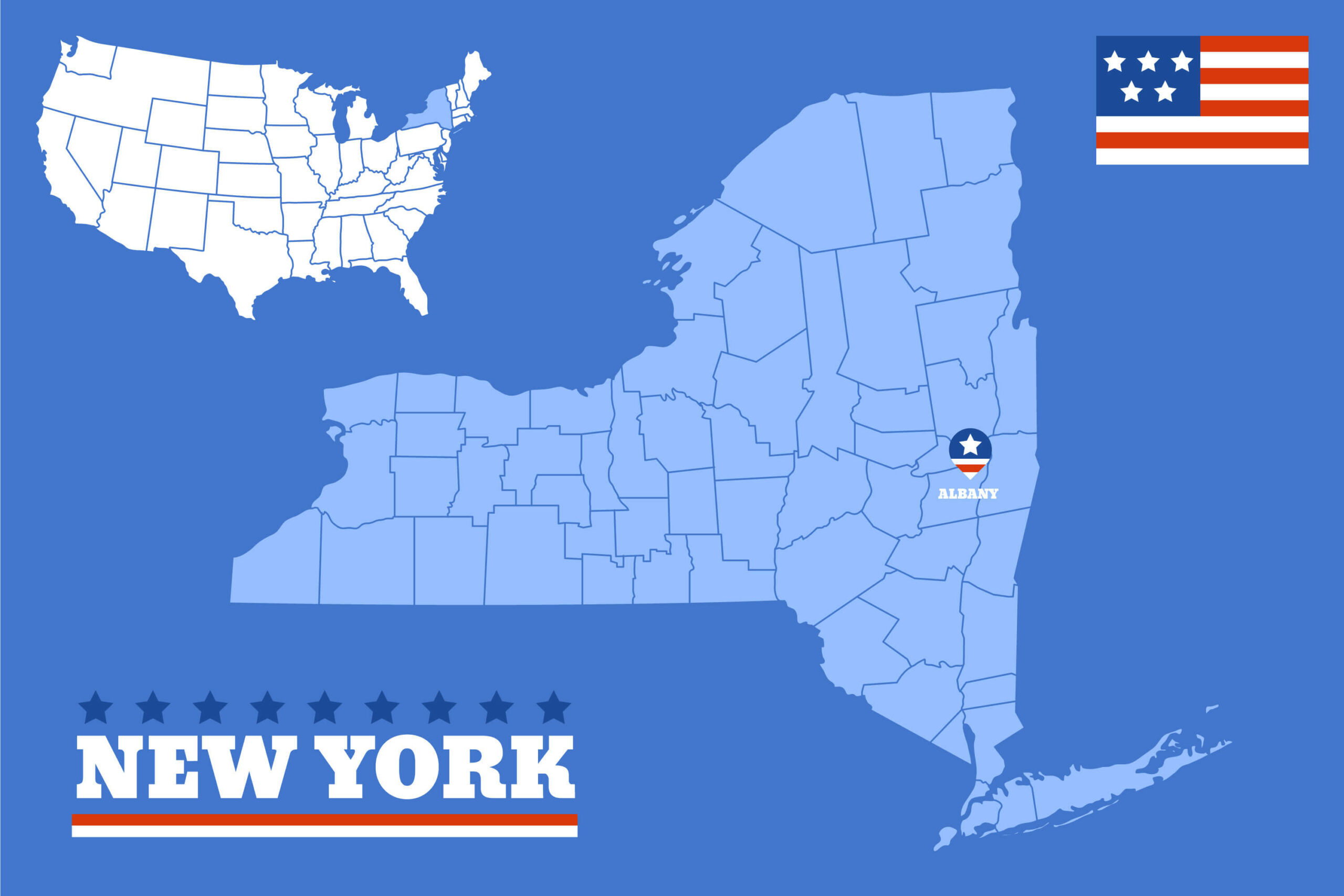 A picture of New York State's districts